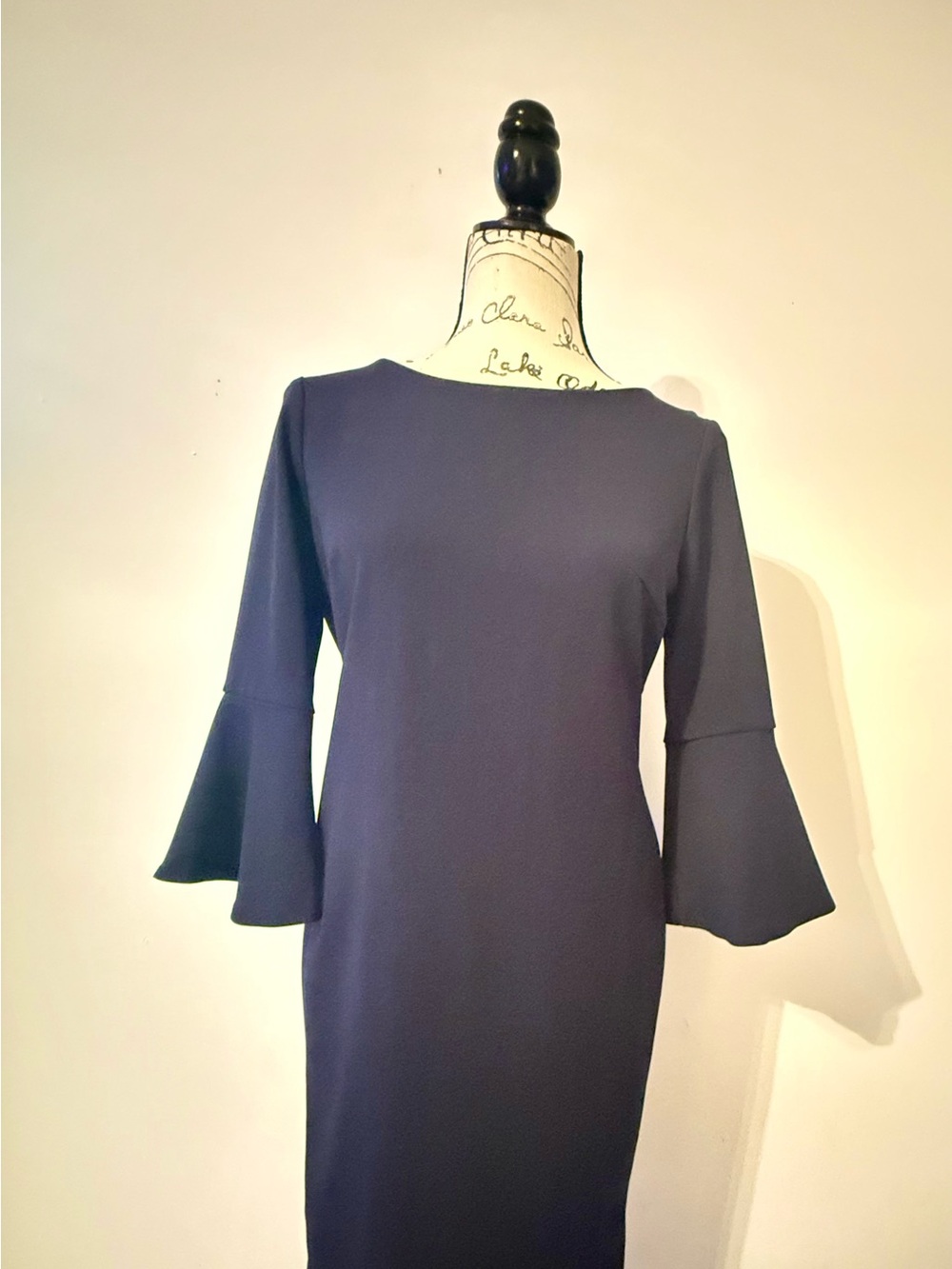 Shelby & Palmer Navy Bell-Sleeve Sheath Dress